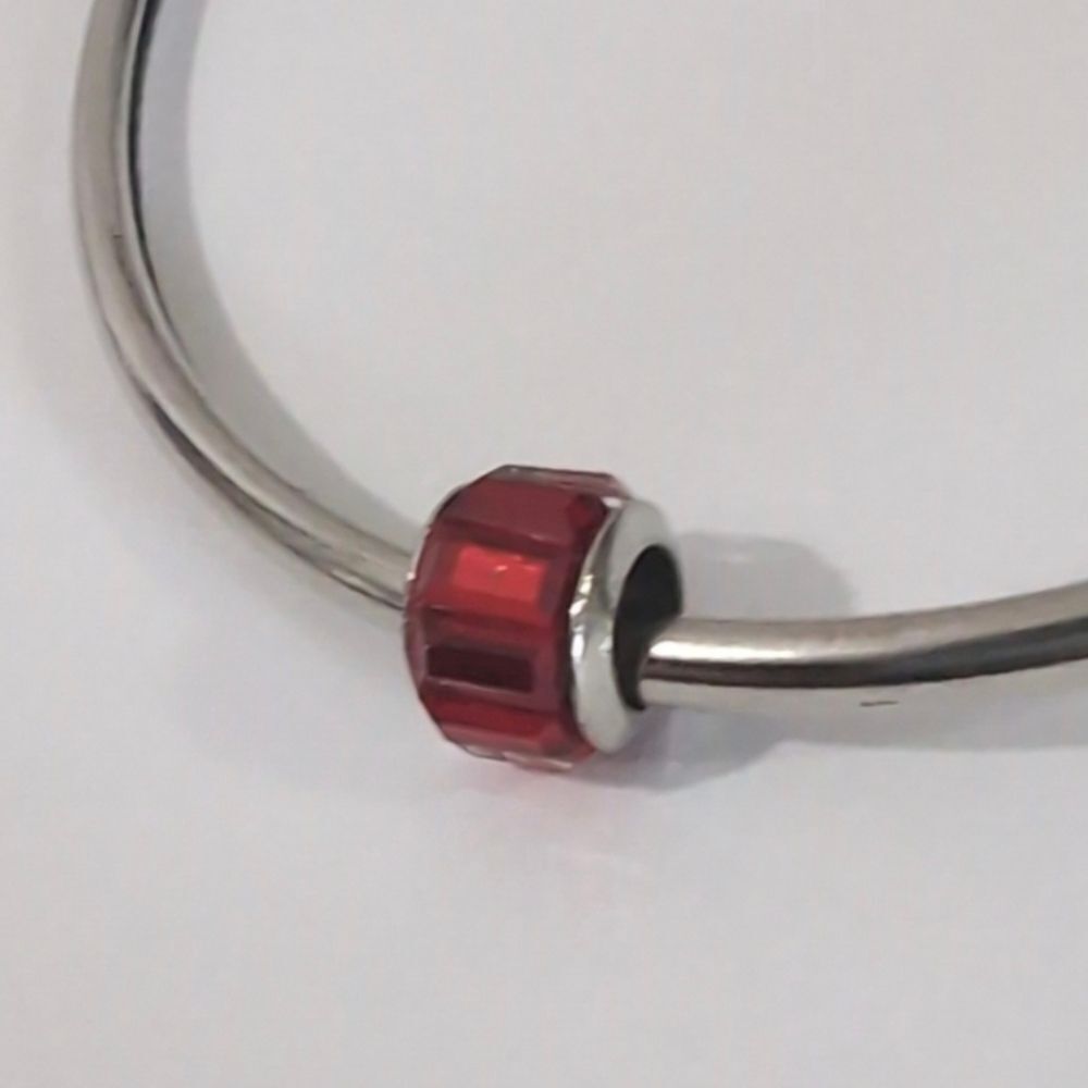 Silver Red Crystals Charm for Pandora Style Bracelet‎